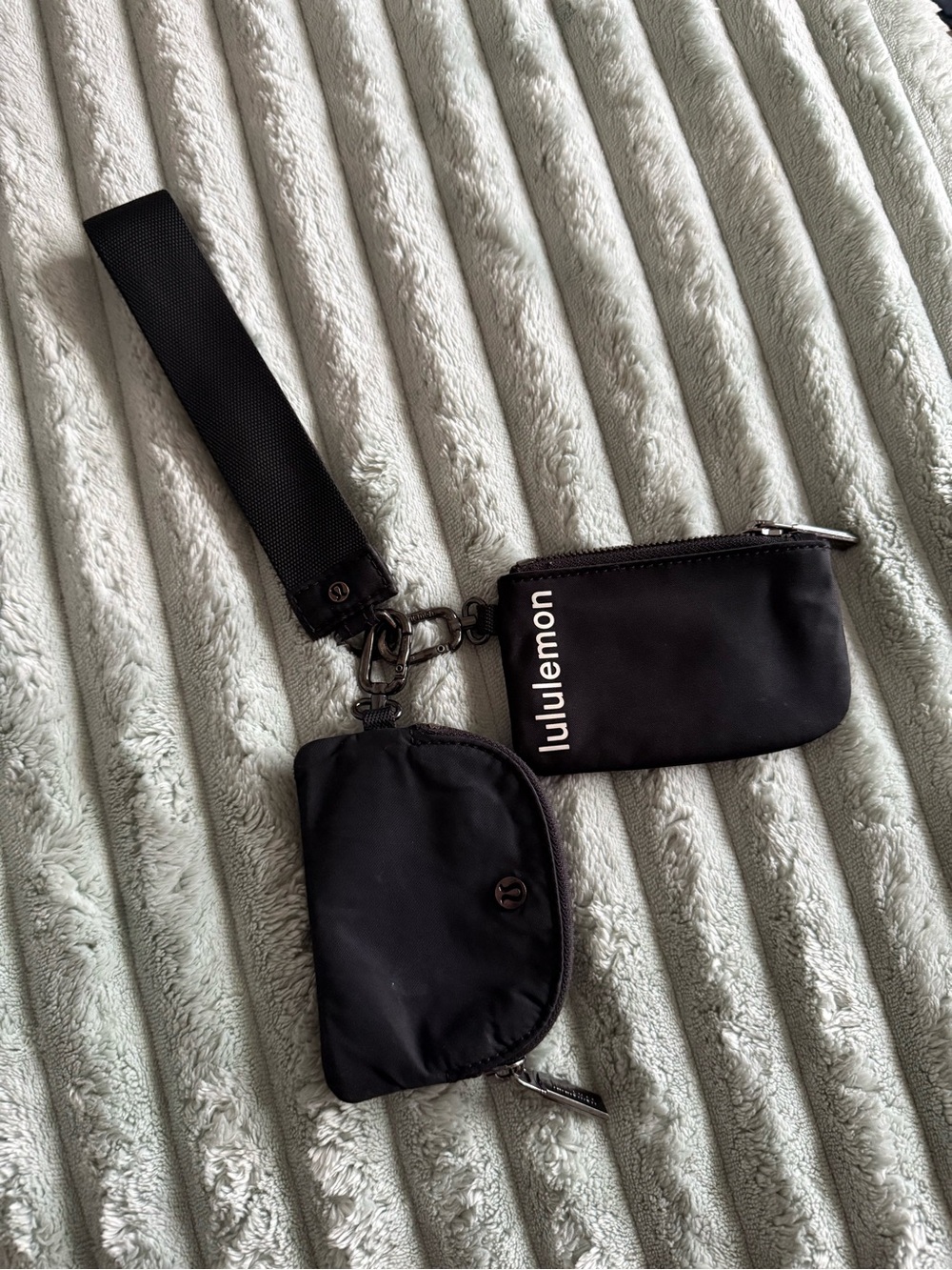 lululemon athletica Black Wristlet Key Pouch Set